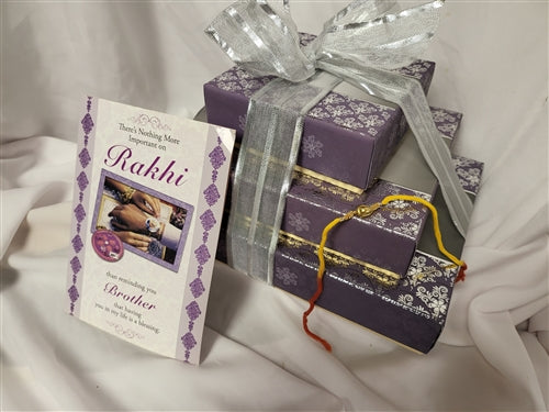 Rakhi Silver & Grey Tower Gift Box