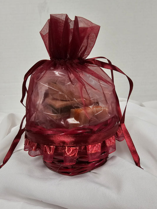 Burgundy Mini Gift Basket - 1/2lb Mix Sweets