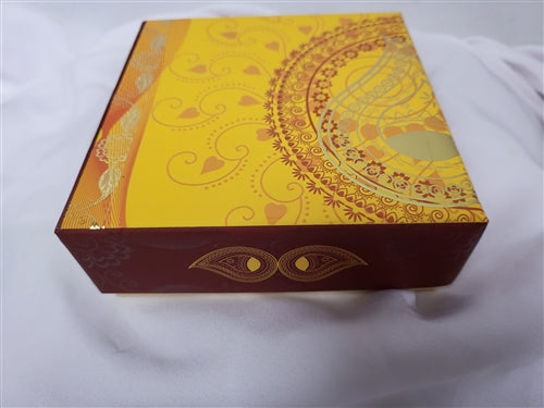 1/2lb Red & Yellow Diya Mix Sweets Gift Box