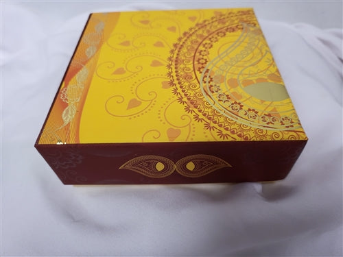 1/2lb Red & Yellow Diya  Mix Sweets Gift Box
