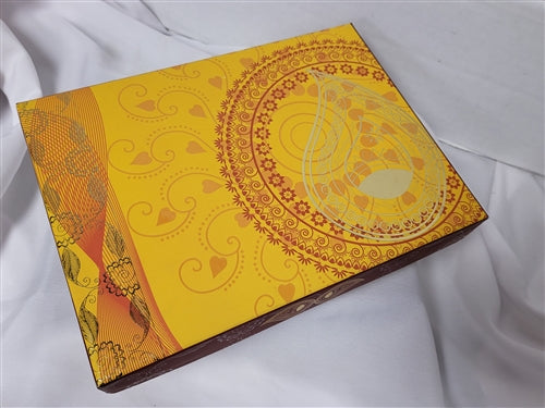 1lb Red & Yellow Diya Mix Sweets Gift Box