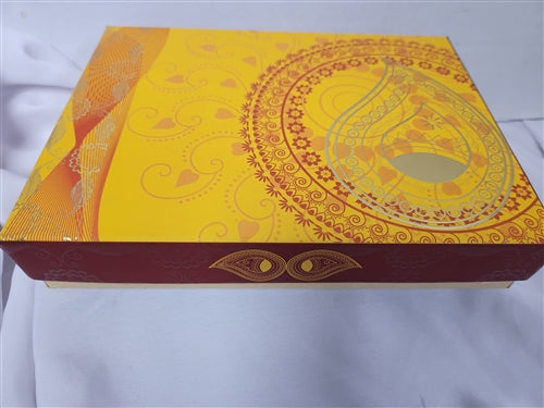 1lb Red & Yellow Diya Mix Sweets Gift Box