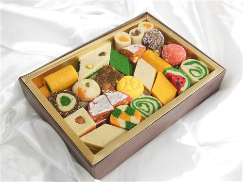 2lb Mix Sweets Red & Gold Cloth Gift Box