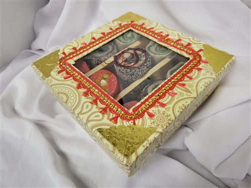 Rakhi 1lb Yellow Bandini Mix Rolls Gift Box