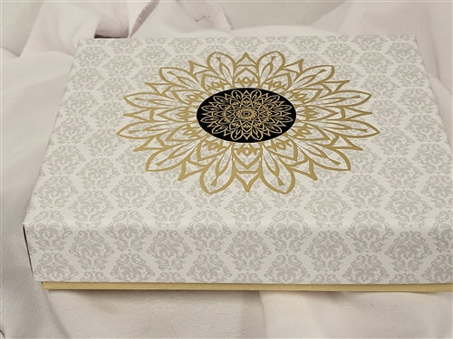 Rakhi 15 piece Bundi Ladoo White & Gold Grey Gift Box