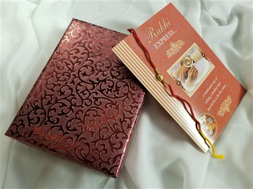 Rakhi 1LB Maroon Foil Gift Box