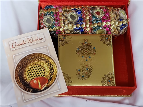 Diwali Special Gold Box - Pouch & Sweets