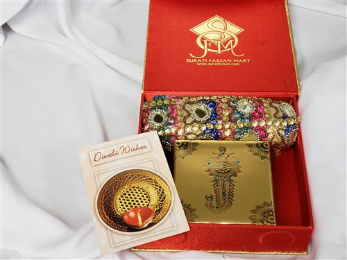 Diwali Special Gold Box - Pouch & Sweets