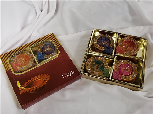 Gift Box Diya Set - 4 Pc