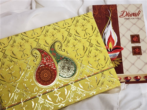 Diwali 2lb Mix Sweets Yellow Gift Box