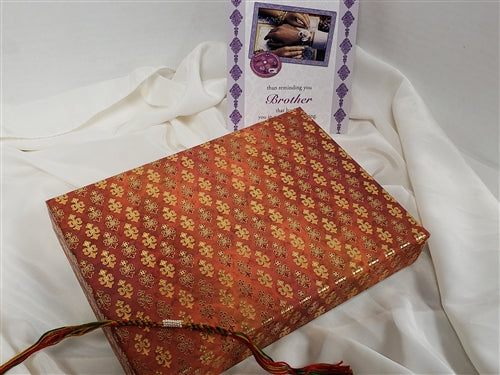 Rakhi 2lb Orange & Gold Gift Box