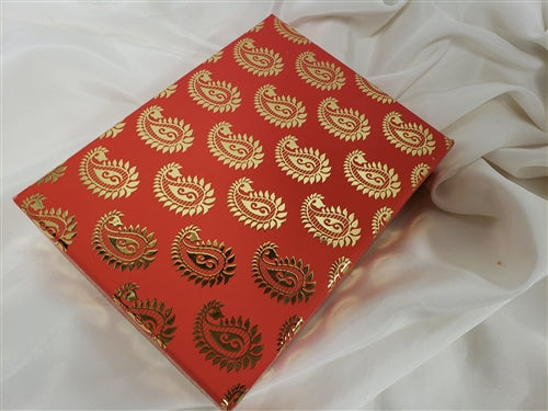 Rakhi 1 lb Red & Gold Paisley Mix Sweets Gift Box