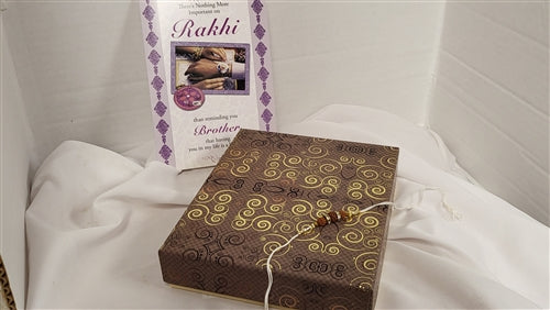 Rakhi 1LB Brown & Gold Gift Box