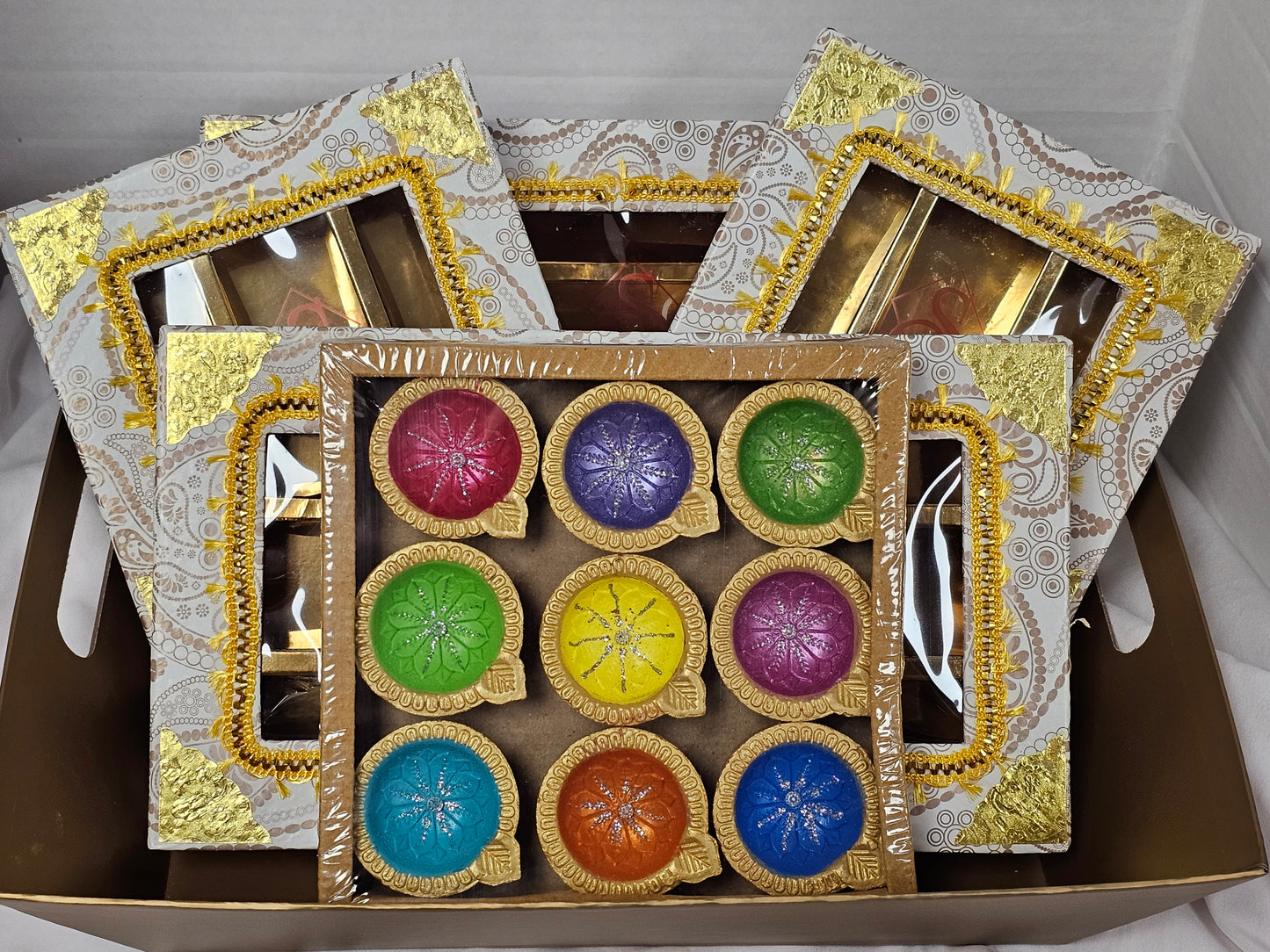 Diwali Diya Bandini Gift Basket
