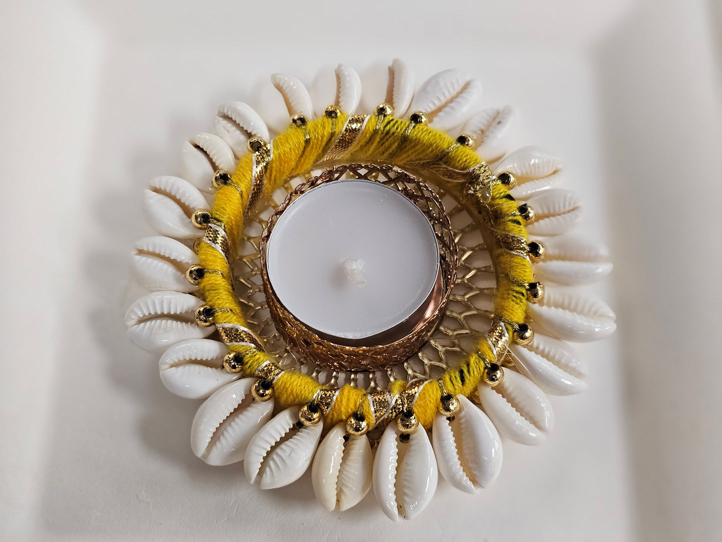 Yellow Seashell Diya