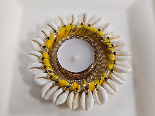 Yellow Seashell Diya