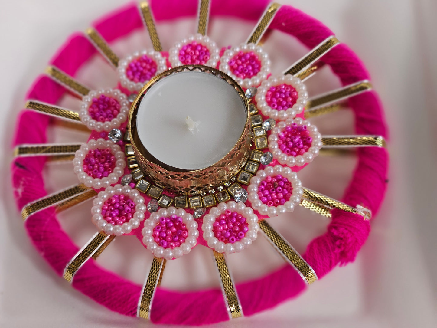 Pink Wheel Diya