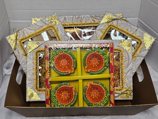 Diwali Diya Bandini Gift Basket
